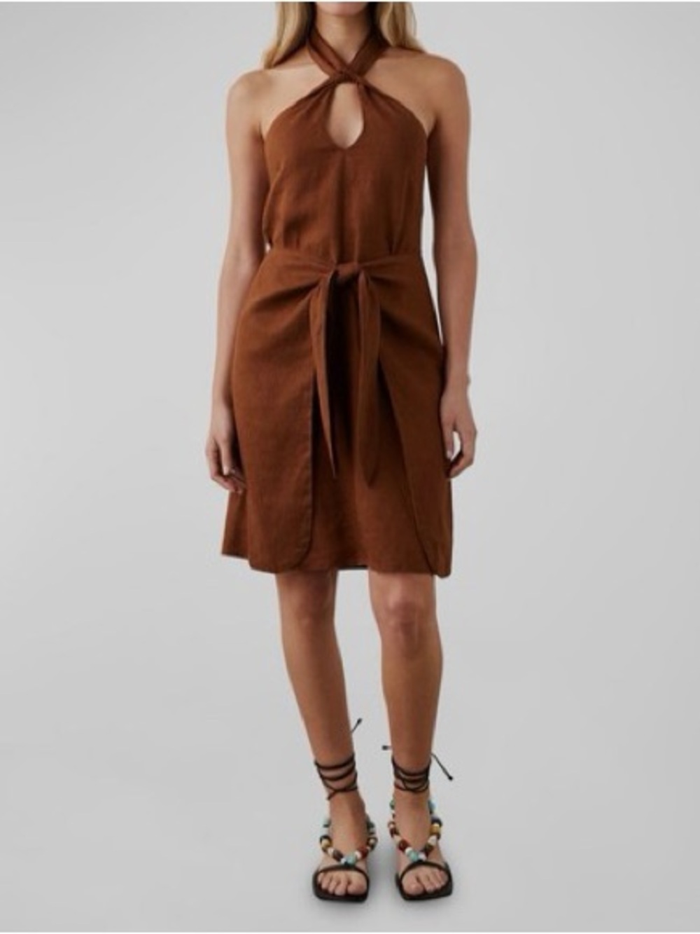 NWT Rails Tanya halter tie-front wrap mini dress
